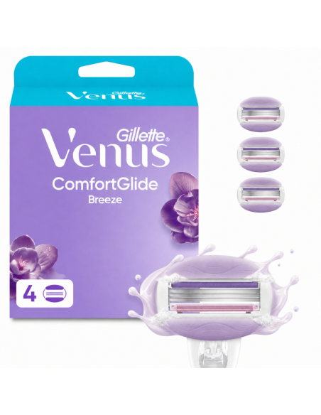 Gillette Venus ComfortGlide Breeze Raseerija Varuterad, 4 tk