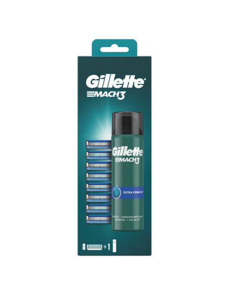 Gillette Mach3 Raseerija Terad, 8 tk + Mach3 geel 200ml
