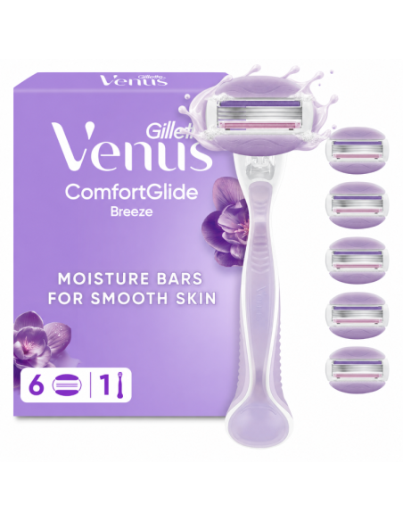 Gillette Venus ComfortGlide Breeze Raseerija + Varuterad 6 tk