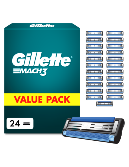 Gillette Mach3 Raseerija Terad Meestele, 24 Vahetustera