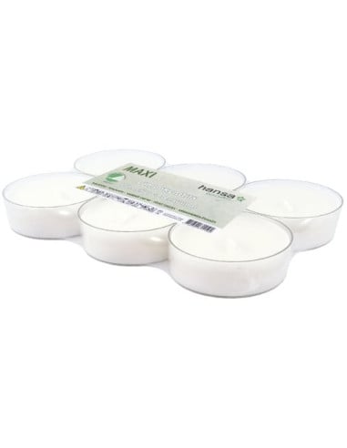 Teeküünal läbipaistev Maxi 9h 6 tk valge Ecolabel