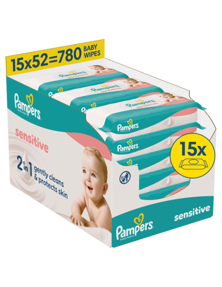 Pampers Sensitive niisked beebisalvrätid 15 pk (780 tk)