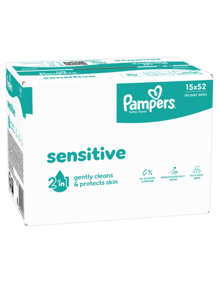 Pampers Sensitive niisked beebisalvrätid 15 pk (780 tk)