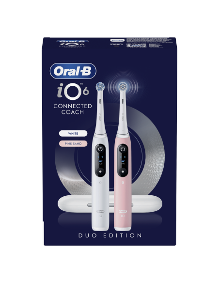 iOM6d.2AC6.B Oral-B iO6 Duo Pack elektriline hambahari White + Pink Sand Extra Käepide +TC