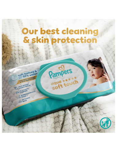 Pampers Aqua Soft Touch niisked beebisalvrätid