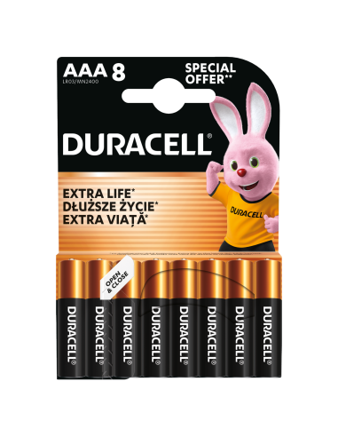 Duracell patarei AAA/MN2400 8 tk
