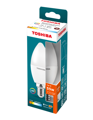 KAST 5 tk! Toshiba LED 7W (55W) E14 soe valge...