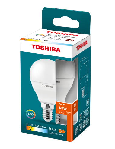 KAST 5 tk! Toshiba LED 7W (55W) E14 soe valge...
