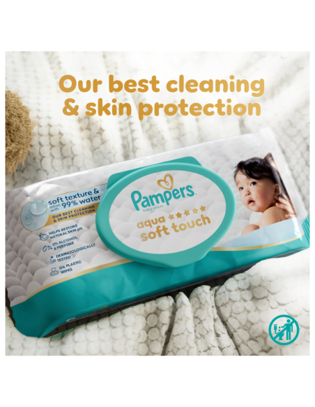 KAST 12 tk! Pampers Aqua Soft Touch niisked beebisalvrätid