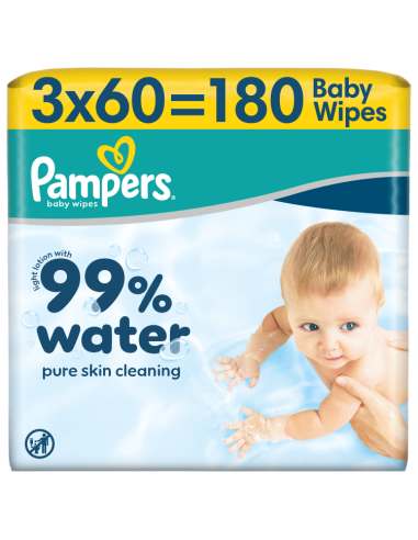 Pampers Aqua niisked beebisalvrätid 3 pk (180 tk)