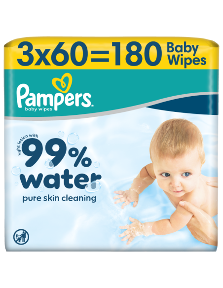 Pampers Aqua niisked beebisalvrätid 3 pk (180 tk)