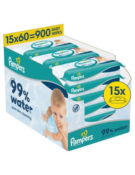 Pampers Aqua niisked beebisalvrätid 15 pk (900 tk)