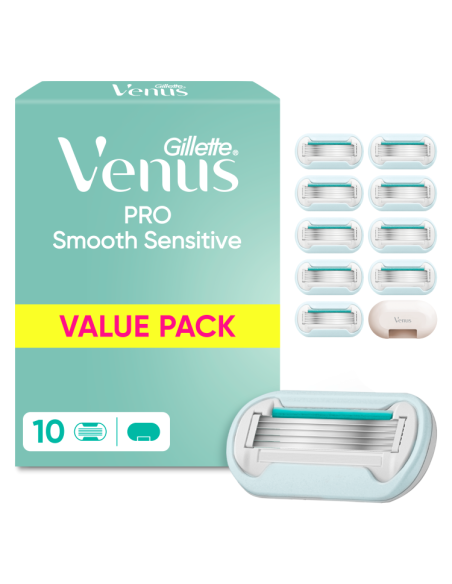KAST 20 tk! Gillette Venus Pro Smooth Sensitive, 10 Vahetustera, Terade Hoidik