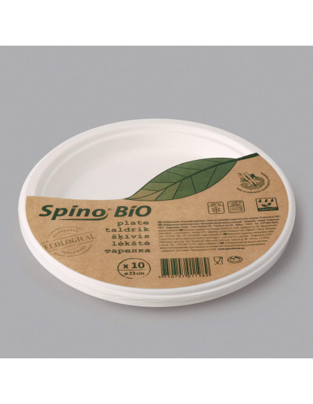 KAST 14 tk! Spino BIO taldrik valge 23cm 10tk