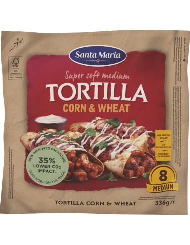 Santa Maria Maisi- ja nisutortilja Corn&Wheat 336 g