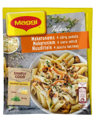 MAGGI® Idea maitseainesegu kanaga nuudlitele 4 juustu kastmes 34g