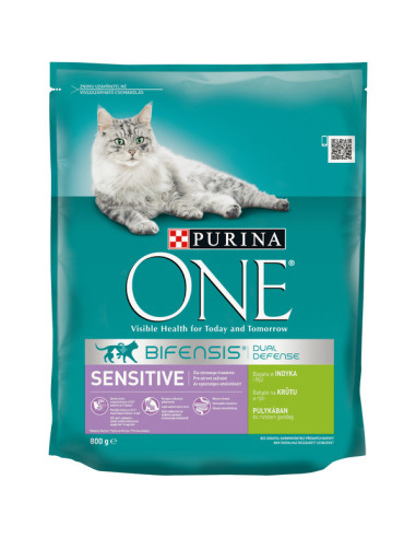 ONE Sensitive kuiv kassitoit, tundlikele kassidele kalkun/riis 800g