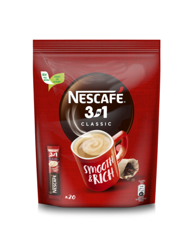 NESCAFÉ® CLASSIC 3in1 lahustuv kohvijook pakikeses, 20x16,5g