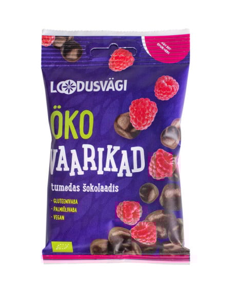 Loodusvägi ÖKO näks, vaarikad tumedas šokolaadis 50g