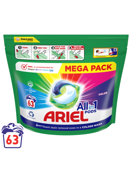 Ariel All-in-1 PODS Colour Pesukapslid, 63 Pesukorda