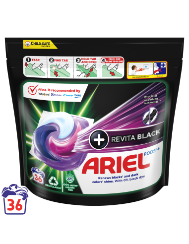 KAST 3 tk! Ariel All-in-1 PODS +Revita Black Pesukapslid, 36 Pesu