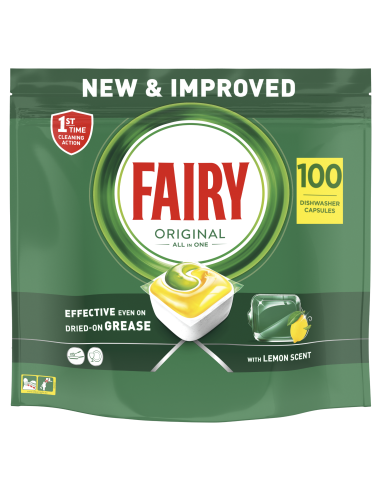 Fairy Original All in One’i Nõudepesumasina Tabletid Lemon, 100 Tabletid