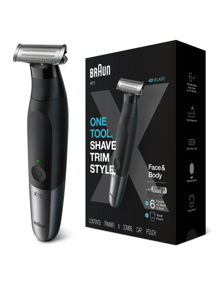 XT5200 Braun Series X habemetrimmer/piirel, pardel ja kehahoolduskomplekt meestele