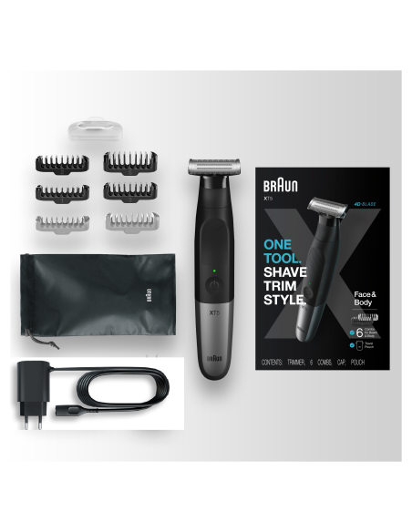 XT5200 Braun Series X habemetrimmer/piirel, pardel ja kehahoolduskomplekt meestele