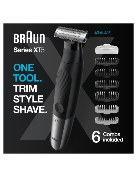 XT5200 Braun Series X habemetrimmer/piirel, pardel ja kehahoolduskomplekt meestele