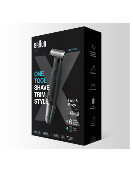 XT5200 Braun Series X habemetrimmer/piirel, pardel ja kehahoolduskomplekt meestele