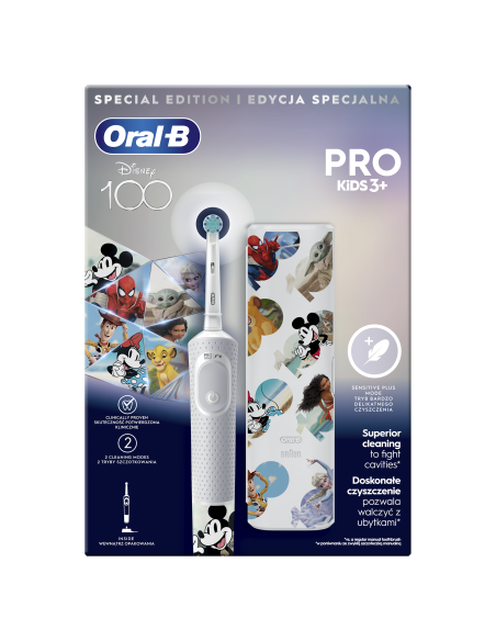 D103.413.2KX Vitality PRO Kids 3+ Disney 100 Elektriline Hambahari + Reisikarp