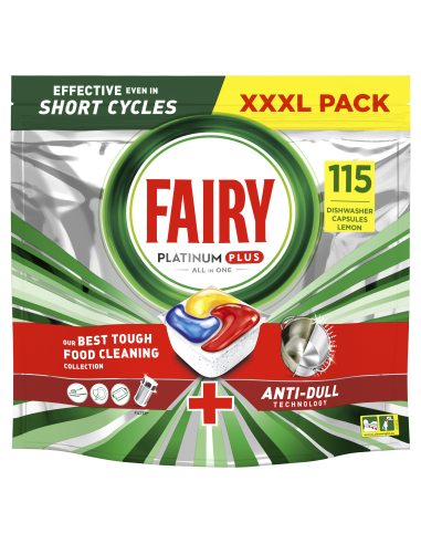 KAST 2 tk! Fairy Platinum Plus All in One’i Nõudepesumasina Tabletid Lemon, 115 Tabletid