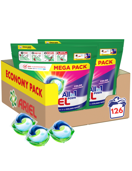 Ariel All-in-1 PODS Colour Pesukapslid, 126 Pesukorda