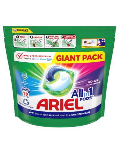 KAST 2 tk! Ariel All-in-1 PODS Colour Pesukapslid, 72 Pesukorda