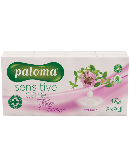 Paloma taskurätik Sensitive Care tüümian 8x9 4-kihiline