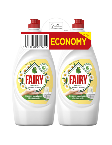 Fairy Nõudepesuvedelik Sensitive Chamomile & Vitamin E 2 x 900 ml
