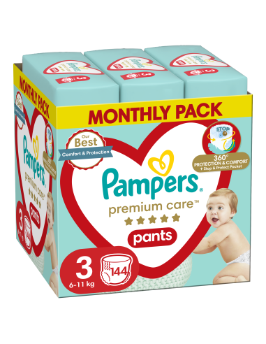 Pampers Premium Care Pants Püksmähkmed, Suurus 3, 144 Mähet, 6-11kg