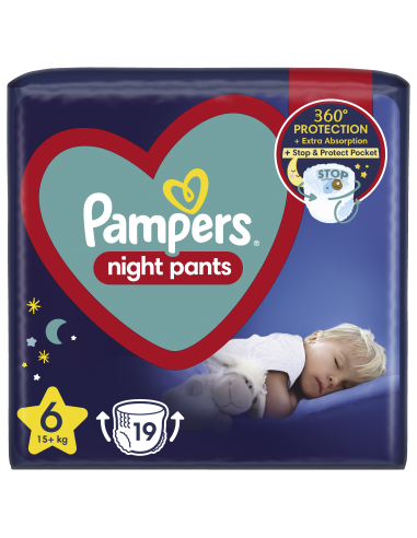 Pampers Night Pants Püksmähkmed, Suurus 6, 19 Mähet, 15+ kg