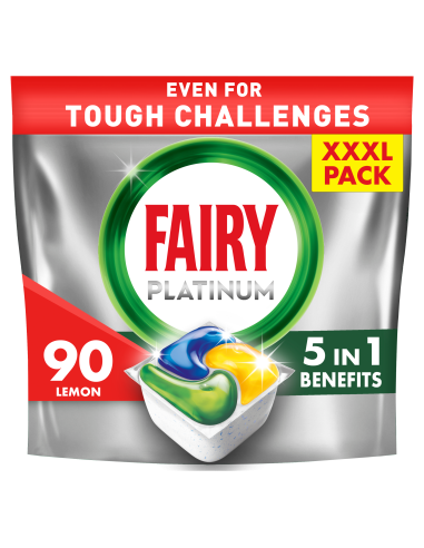 Fairy Platinum All in One’i Nõudepesumasina Tabletid Lemon, 90 tk
