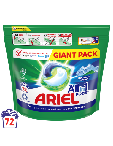 KAST 2 tk! Ariel All-in-1 PODS Mountain Spring Pesukapslid, 72 Pesukorda