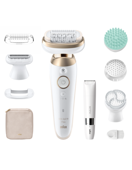 SES9-481 3D Braun Silk•épil 9 Flex SkinSpa Epilaator + BS1000 minitrimmer BODY