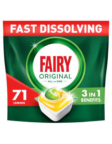 KAST 4 tk! Fairy Original All in One’i Nõudepesumasina Tabletid Lemon, 71 tk