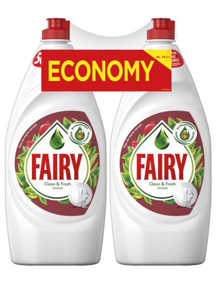 KAST 6 tk! Fairy Nõudepesuvedelik Pomegranate 2 x 900 ml