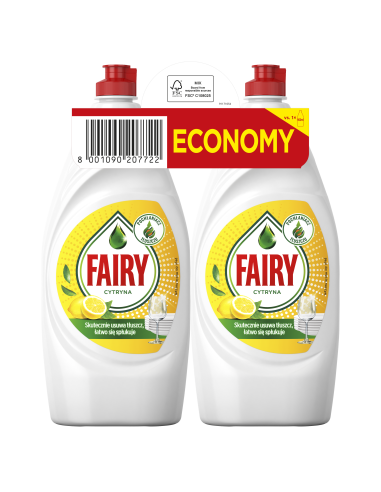 KAST 6 tk! Fairy Nõudepesuvedelik Lemon 2 x 900 ml