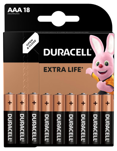 KAST 10 tk! Duracell patarei AAA/MN2400 18 tk megapakk