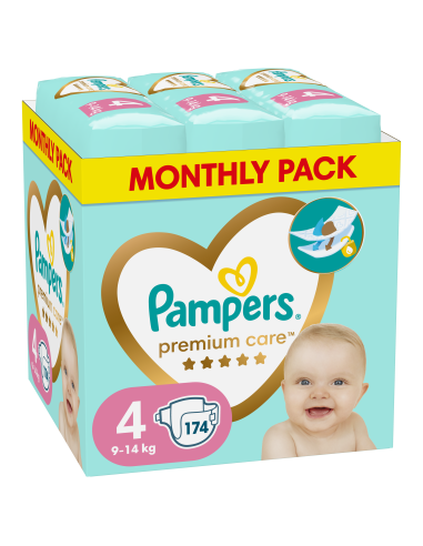 Pampers Premium Care Teipmähkmed, Suurus 4, 174 Mähet, 9-14kg