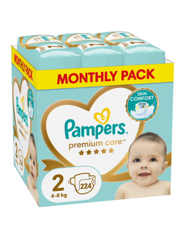 Pampers Premium Care Teipmähkmed, Suurus 2, 224 Mähet, 4-8kg