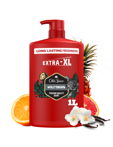 KAST 4 tk! Old Spice Wolfthorn Meeste Dušigeel Ja Šampoon, 1000ml