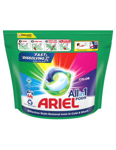 KAST 3 tk! Ariel All-in-1 PODS Color Clean & Fresh Pesukapslid, 44 Pesukorda