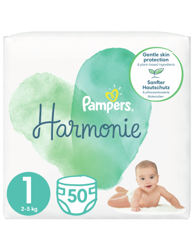 Pampers Harmonie Mähkmed, Suurus 1, 50 Mähet, 2kg-5kg